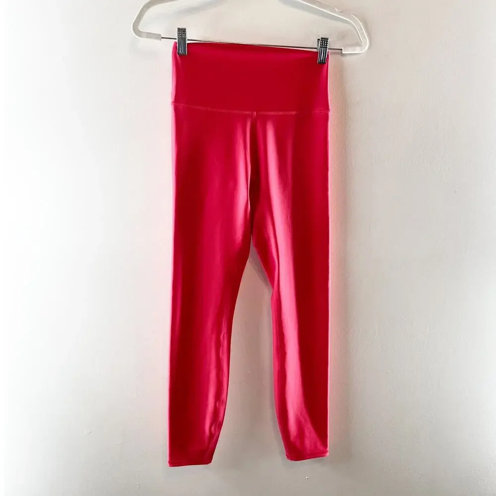 Alo Airlift High Rise 7/8 Leggings Pants Lipstick Red Pink Small